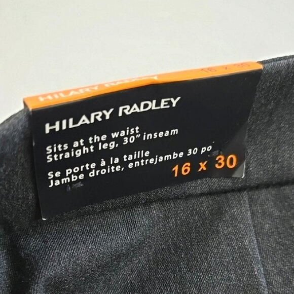 NWT Hilary Radley Women's Charcoal Grey Dress Straight Pants Stretch Size 16 - Picture 10 of 16
